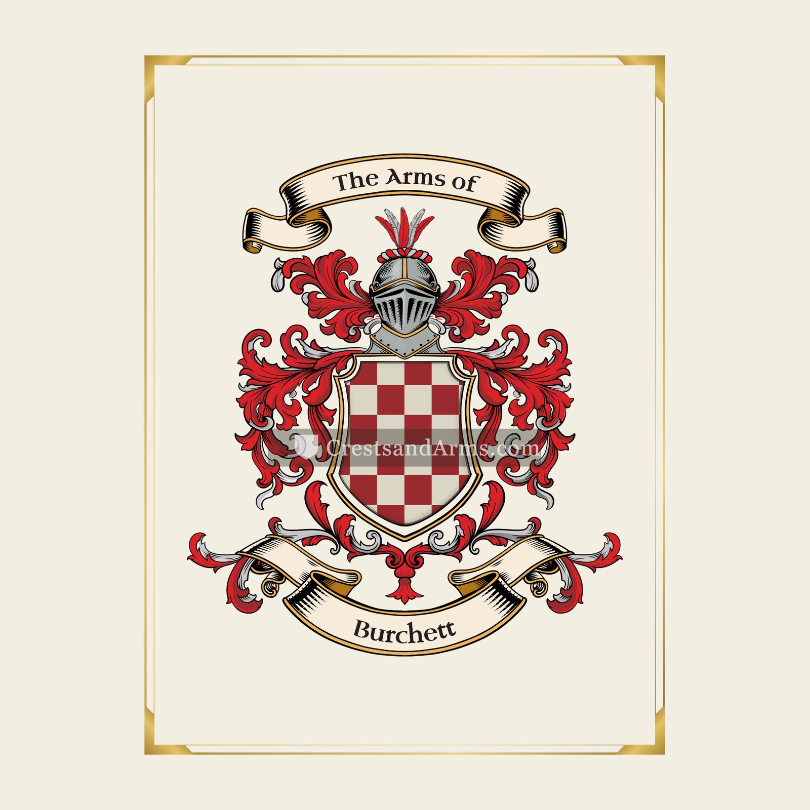With gold border