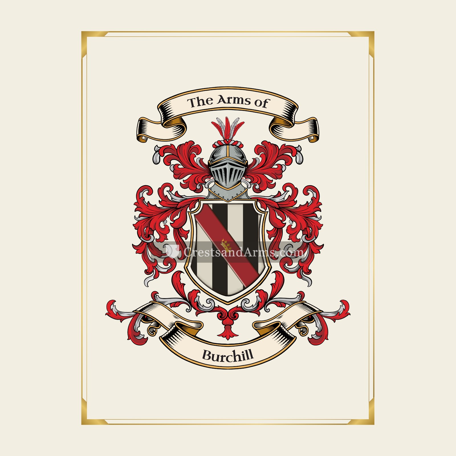 With gold border