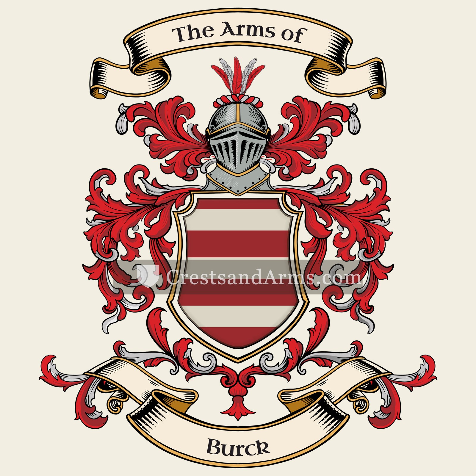 The Burck coat of arms, drawn from the recorded blazon