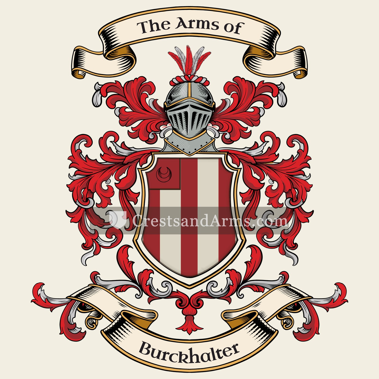 The Burckhalter coat of arms, drawn from the recorded blazon