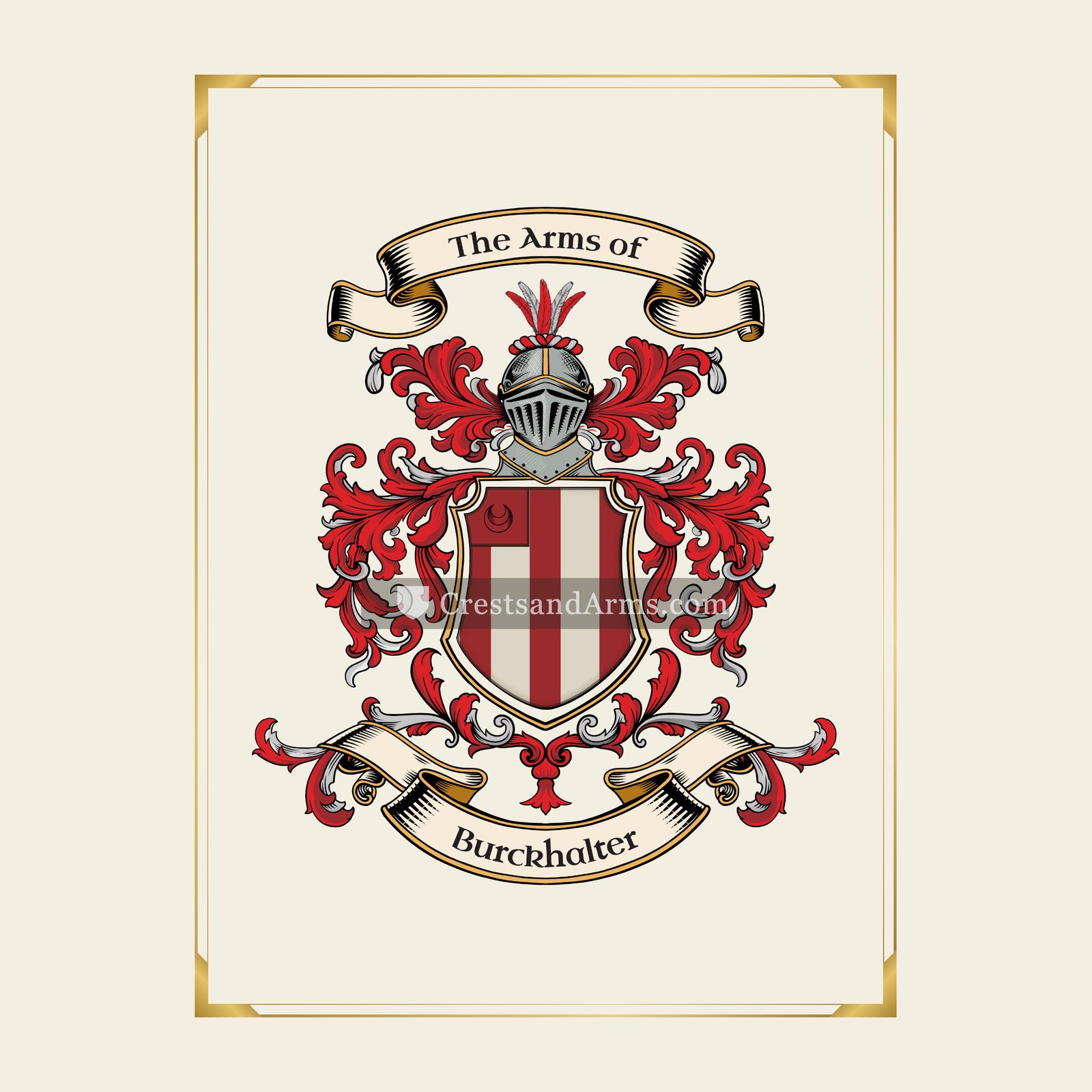 With gold border