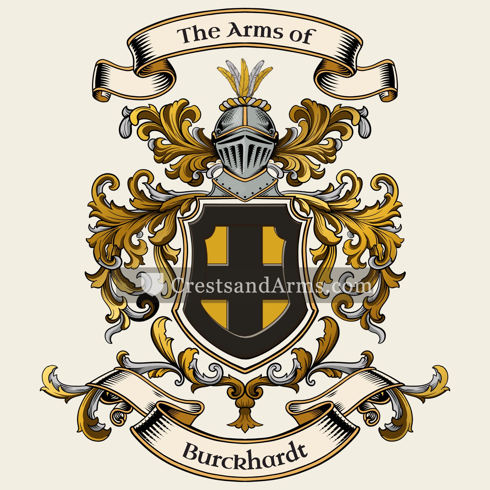 The Burckhardt coat of arms, drawn from the recorded blazon