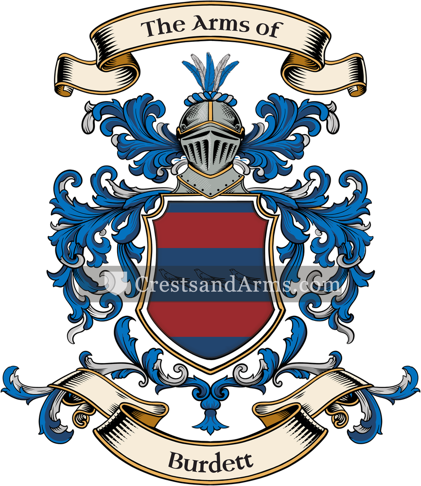 The Burdett coat of arms, drawn from the recorded blazon