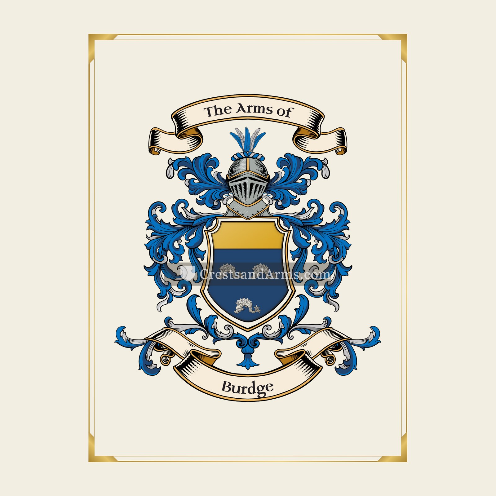 With gold border