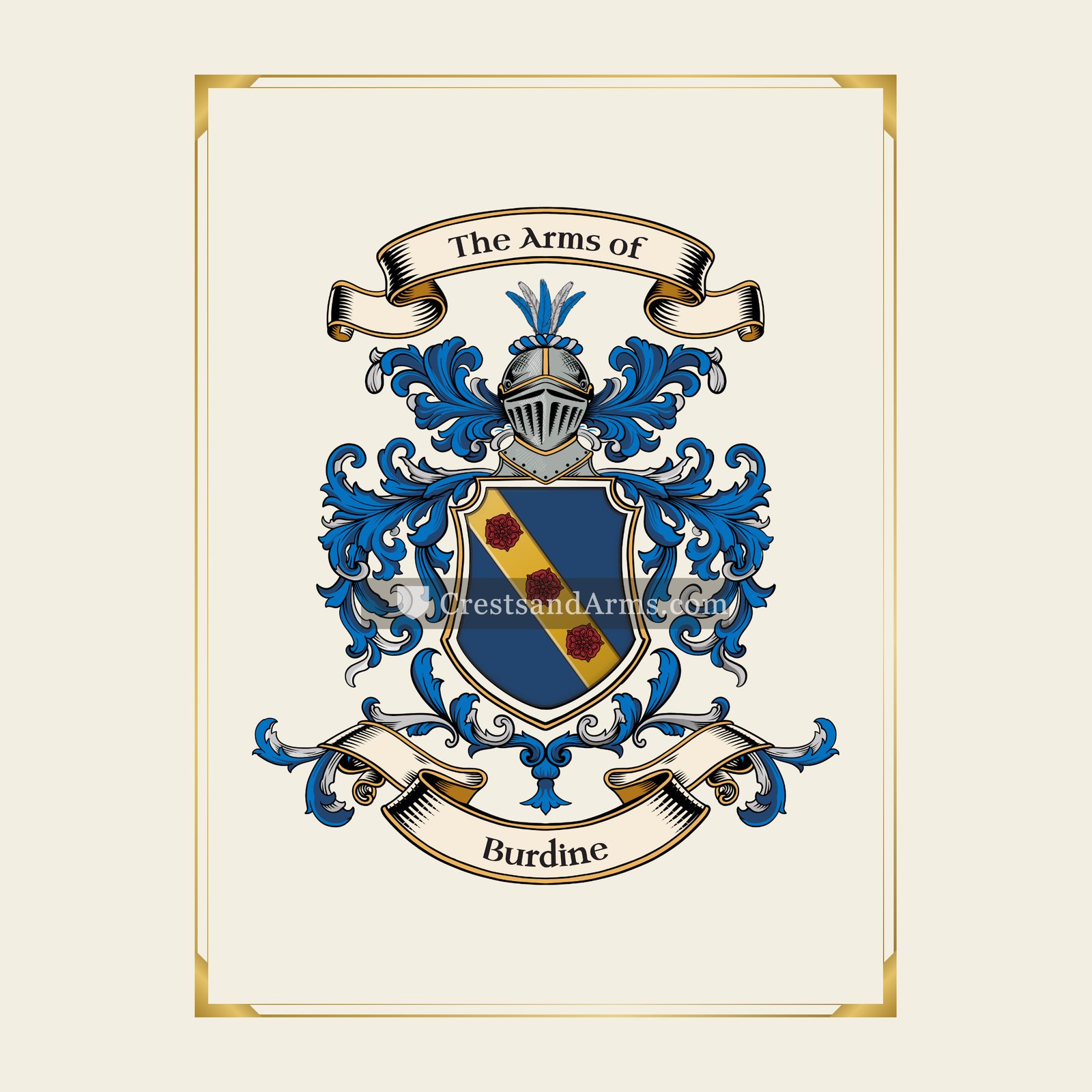 With gold border