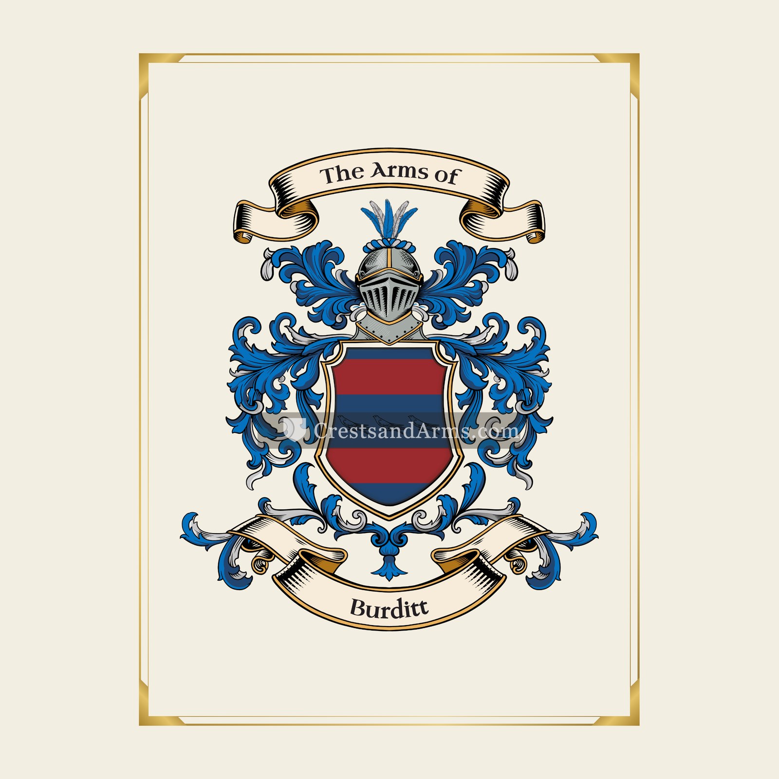 With gold border