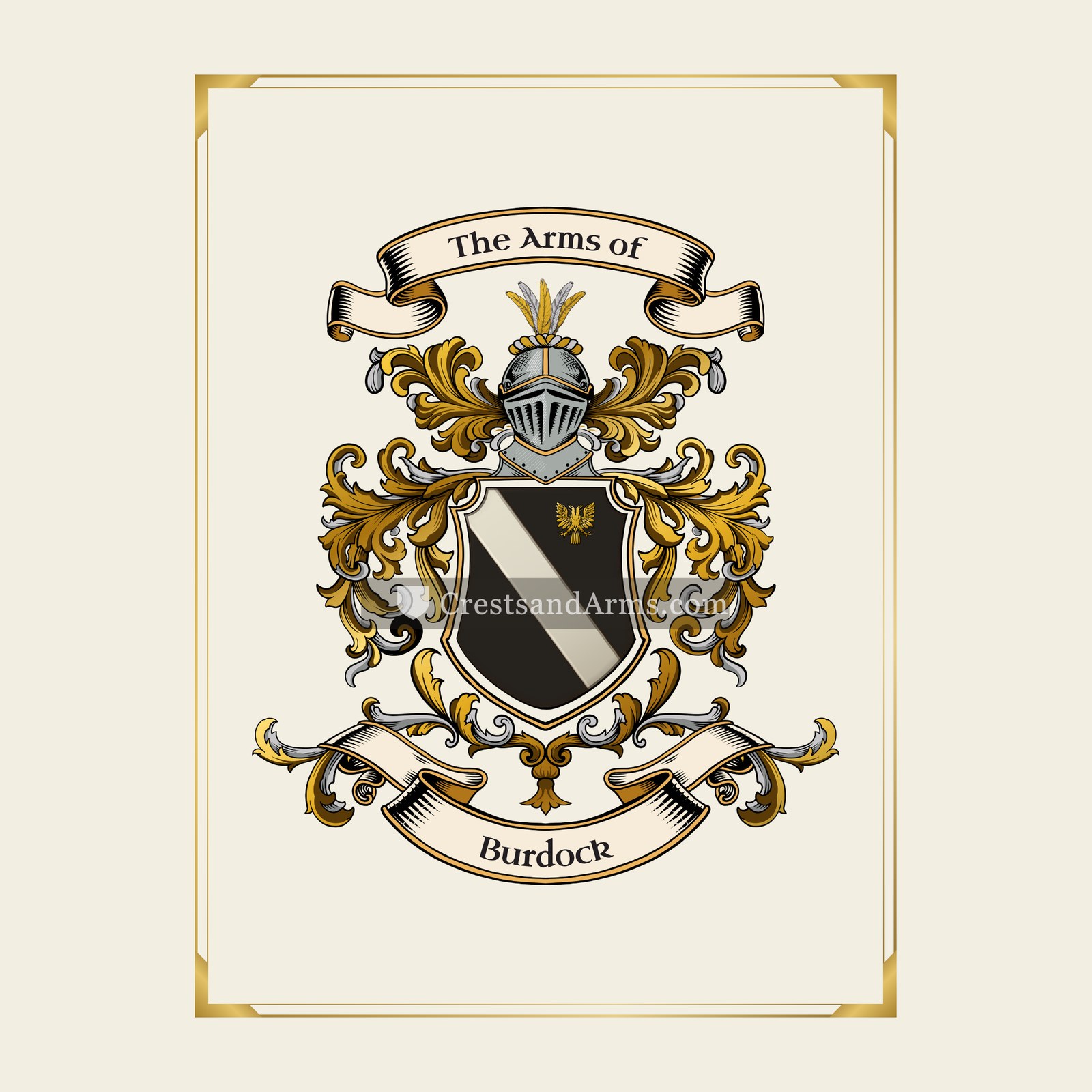 With gold border