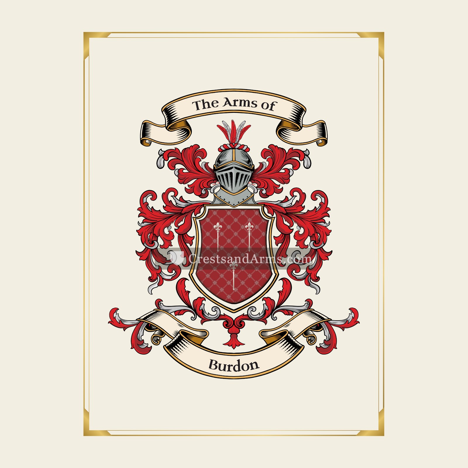 With gold border