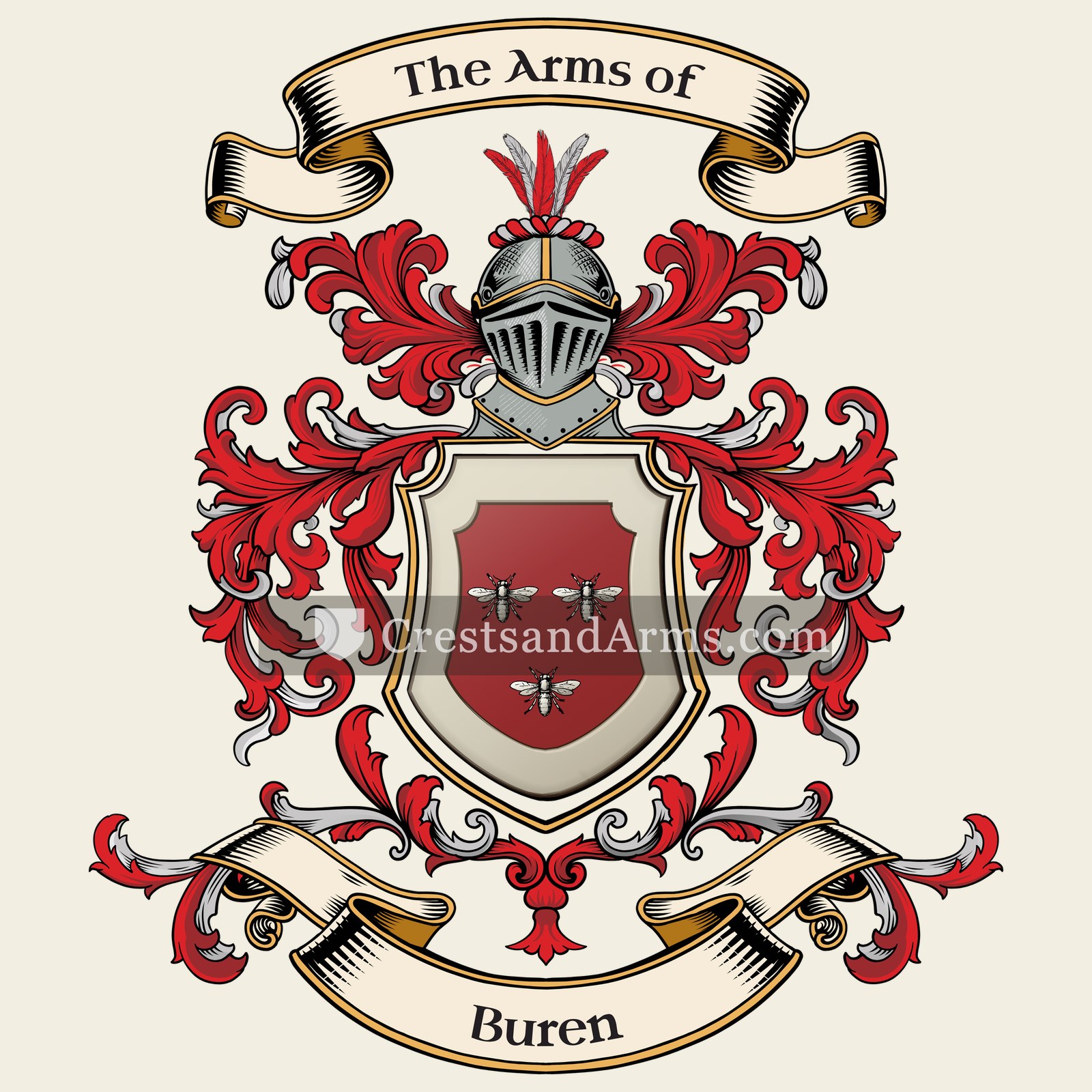 The Buren coat of arms, drawn from the recorded blazon