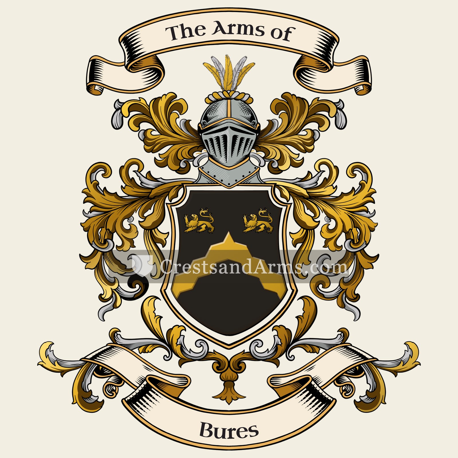The Bures coat of arms, drawn from the recorded blazon