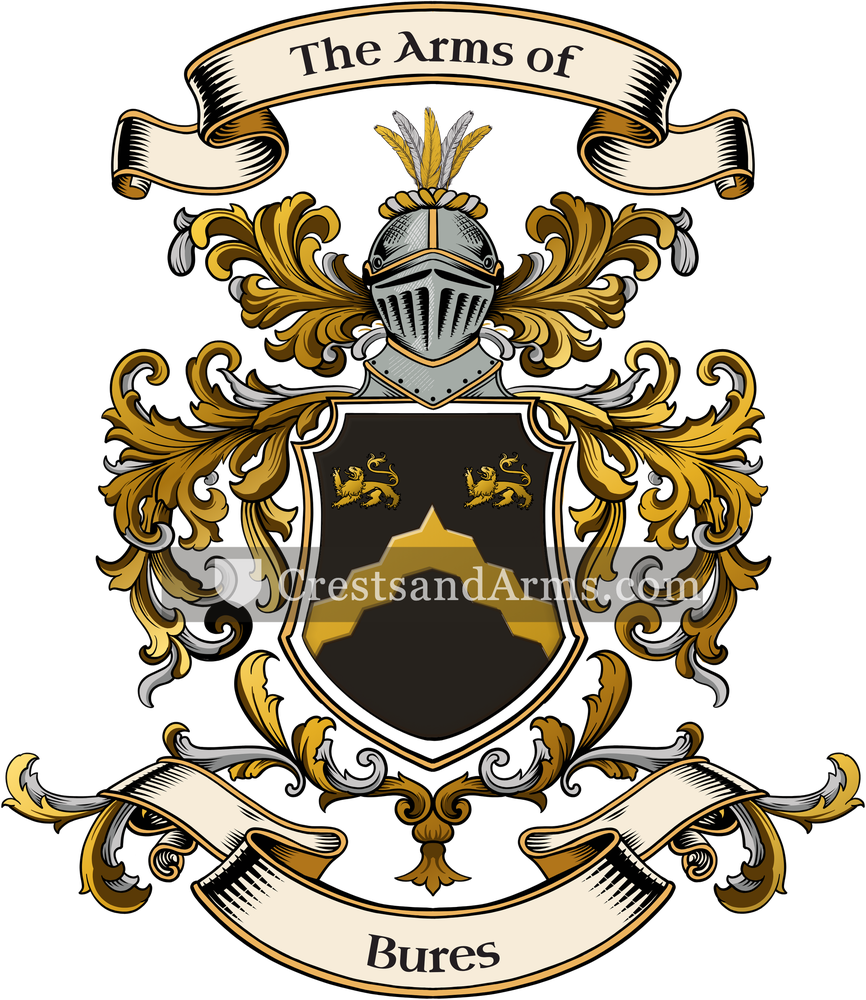 The Bures coat of arms, drawn from the recorded blazon