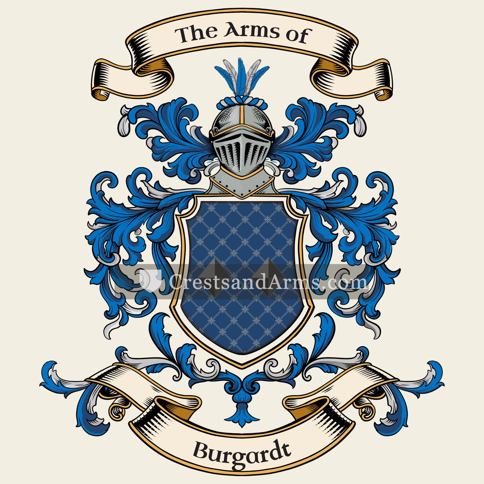 The Burgardt coat of arms, drawn from the recorded blazon