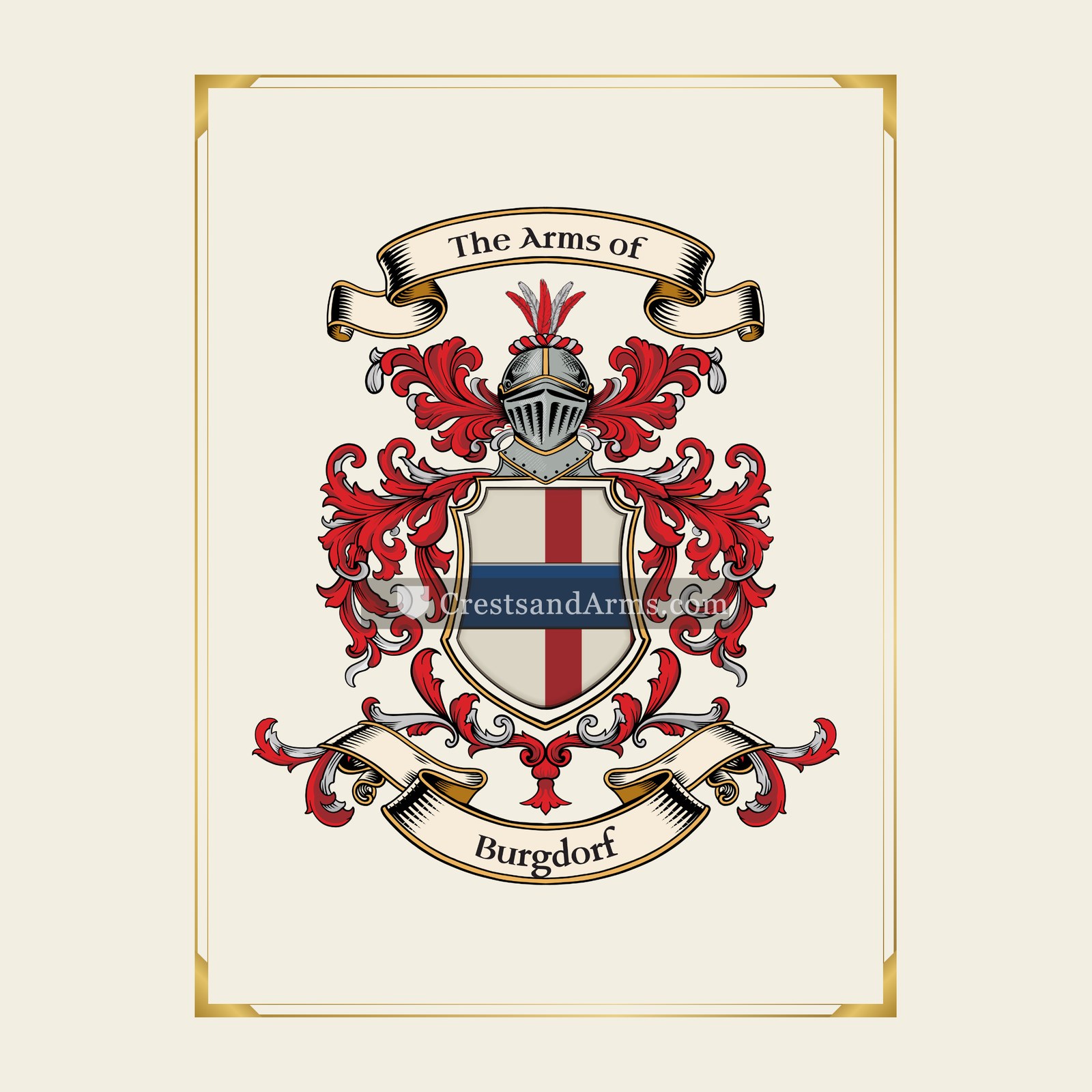 With gold border
