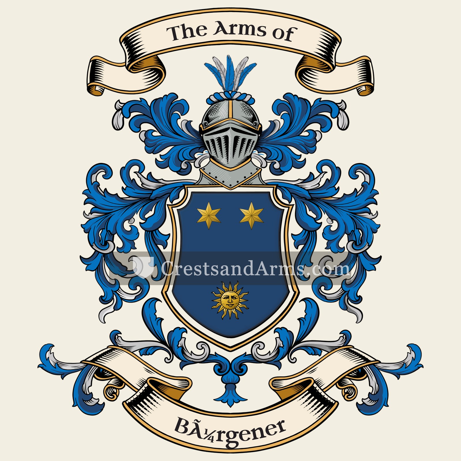 The Bürgener coat of arms, drawn from the recorded blazon