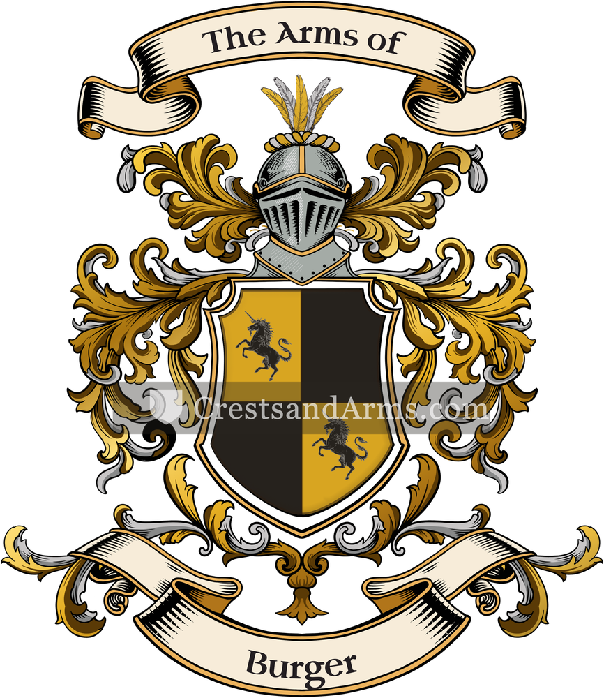 The Burger coat of arms, drawn from the recorded blazon