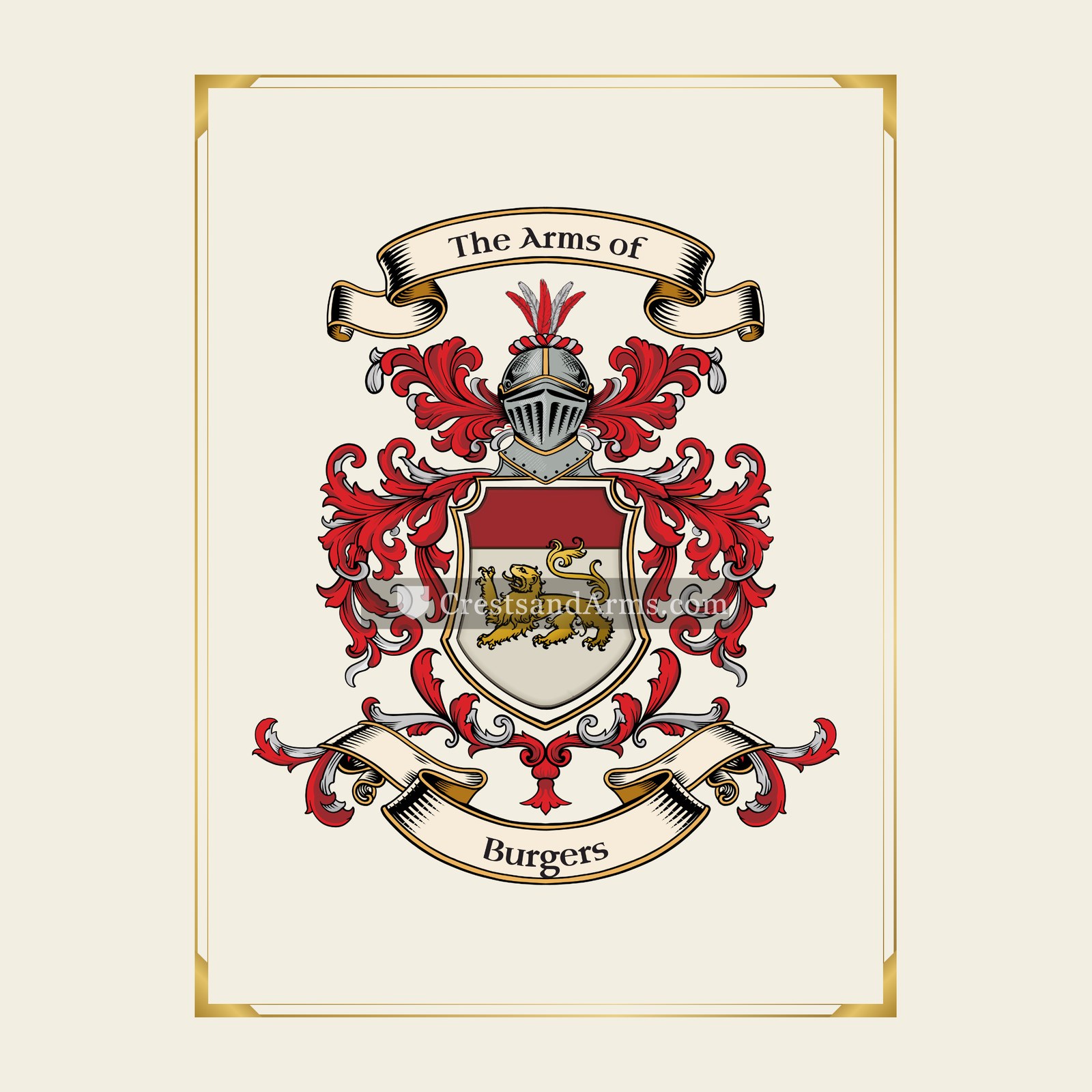 With gold border
