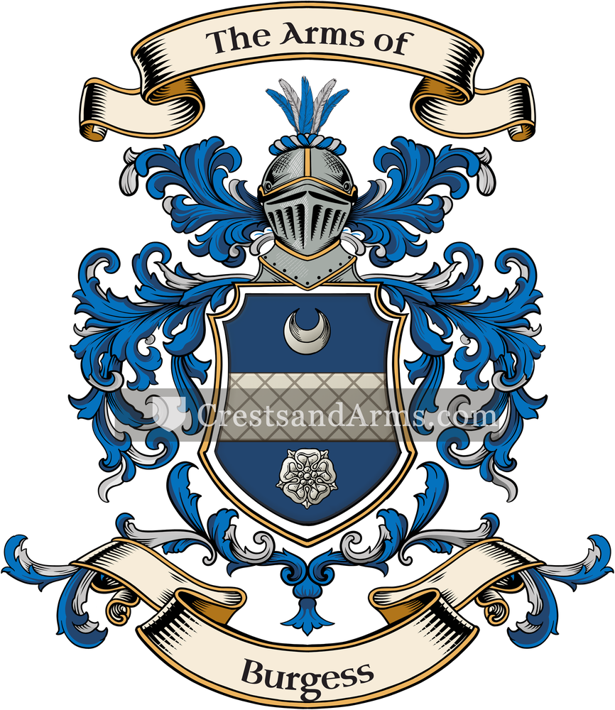 The Burgess coat of arms, drawn from the recorded blazon
