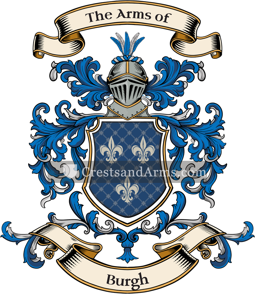 The Burgh coat of arms, drawn from the recorded blazon