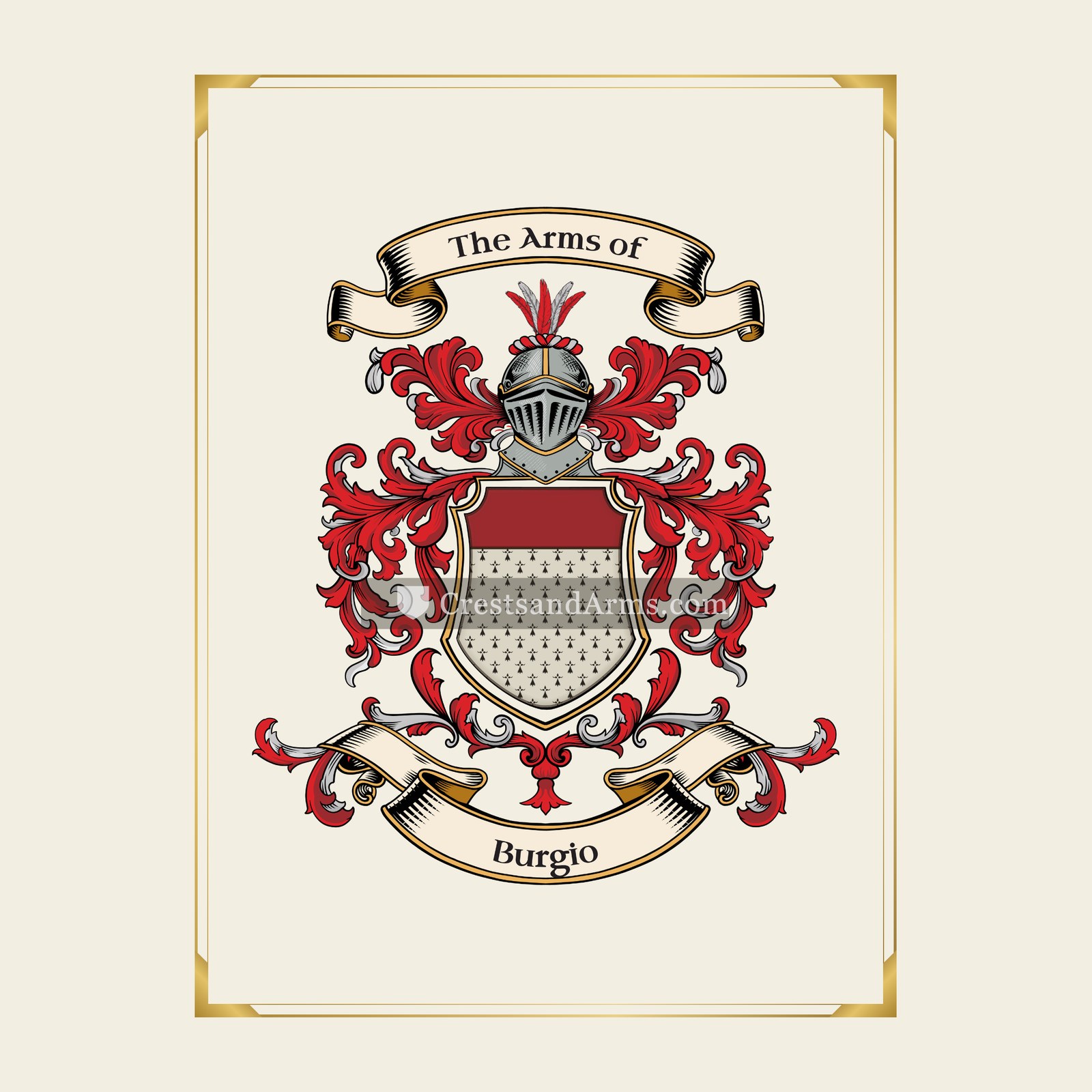 With gold border