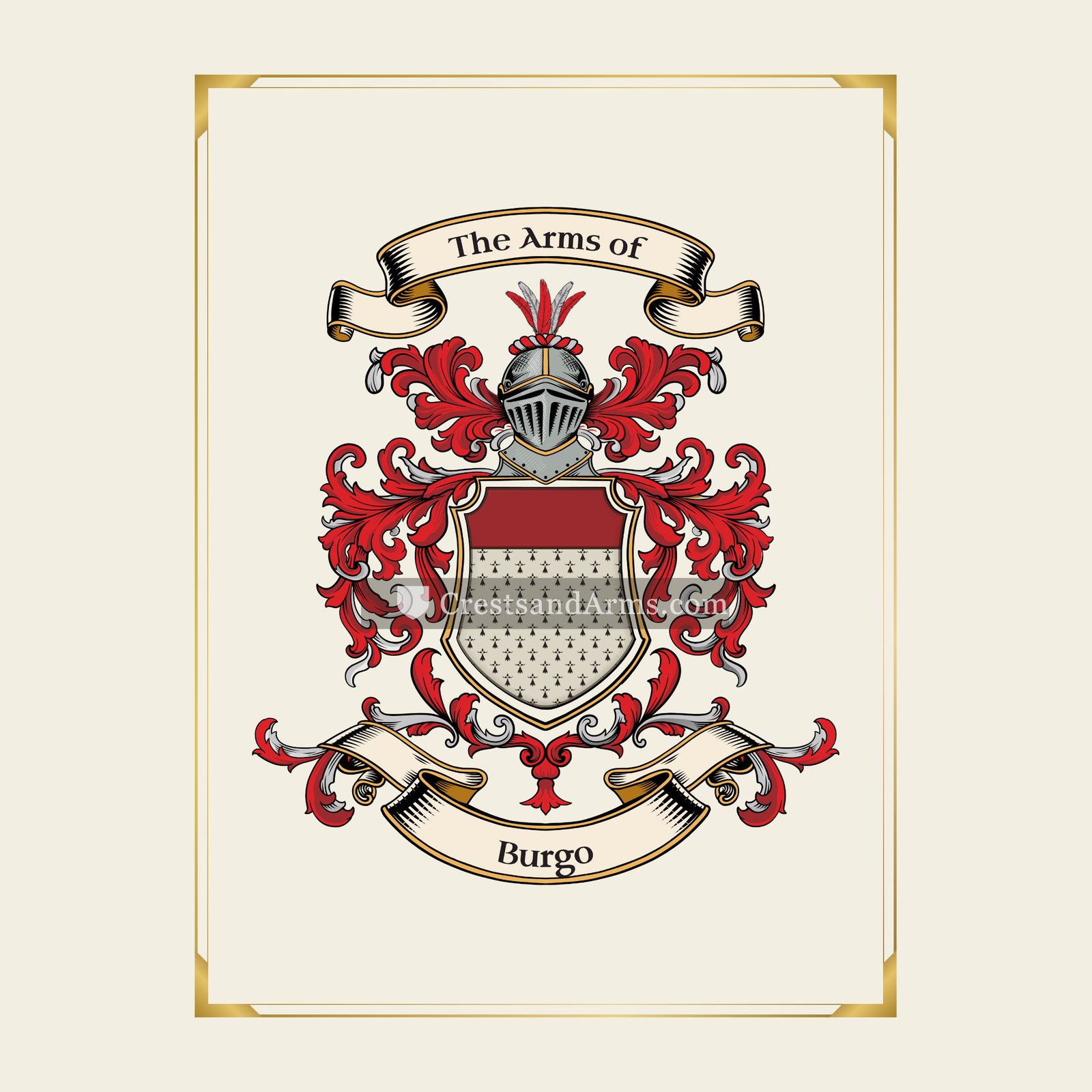 With gold border