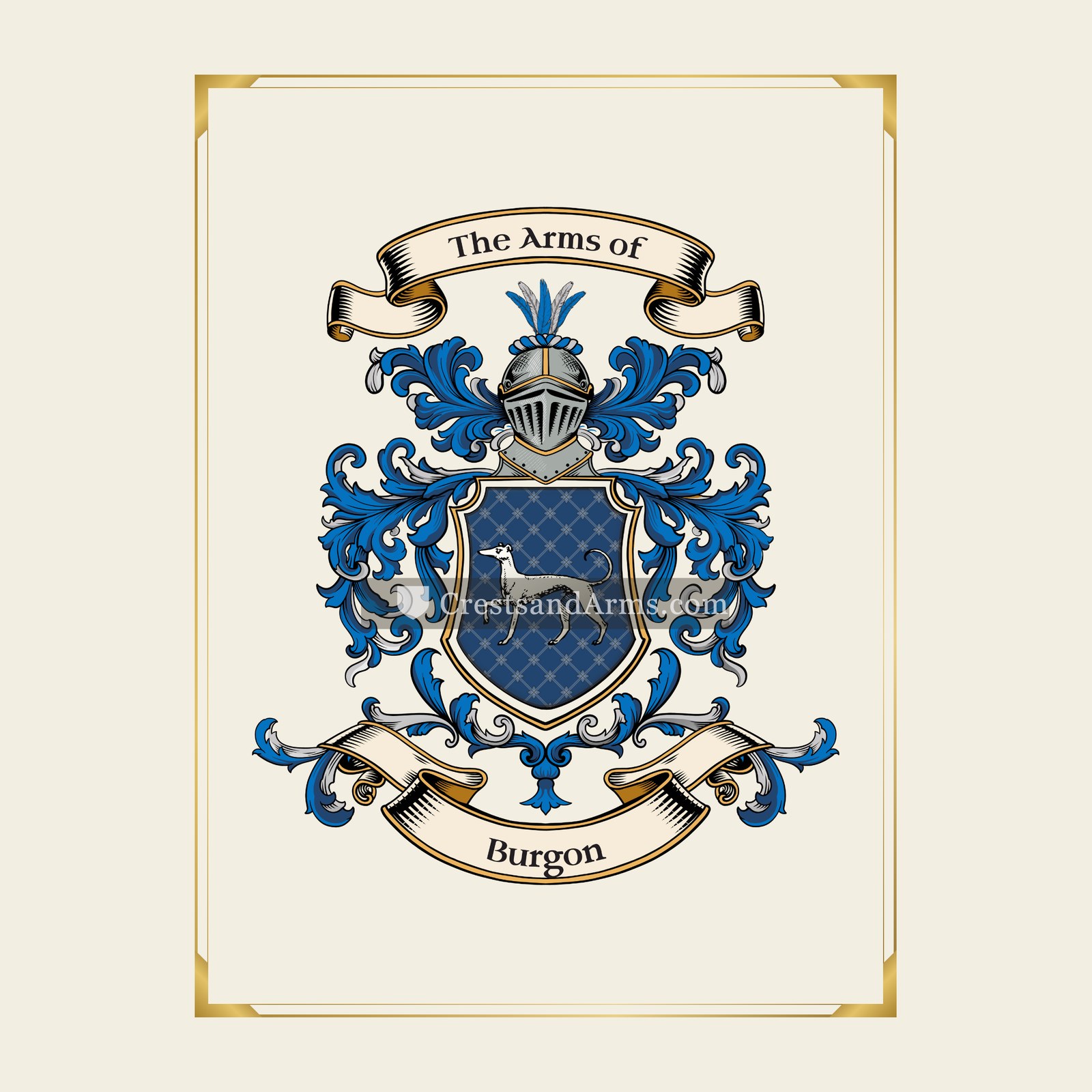 With gold border