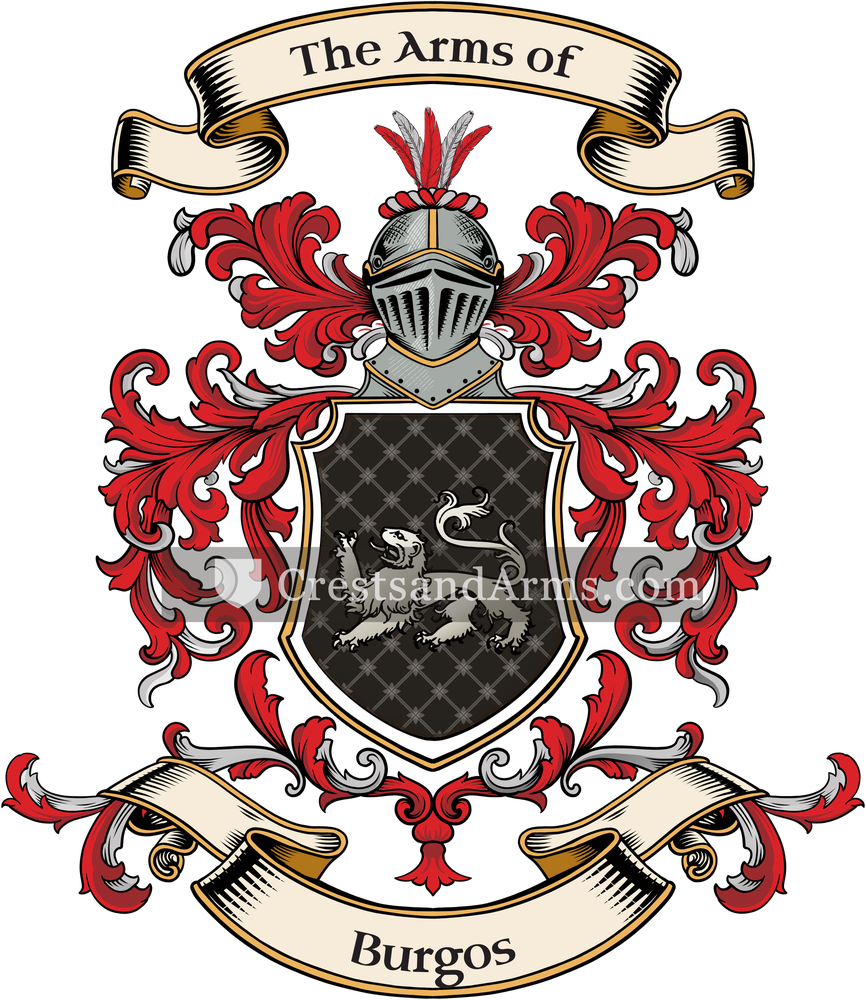 The Burgos coat of arms, drawn from the recorded blazon