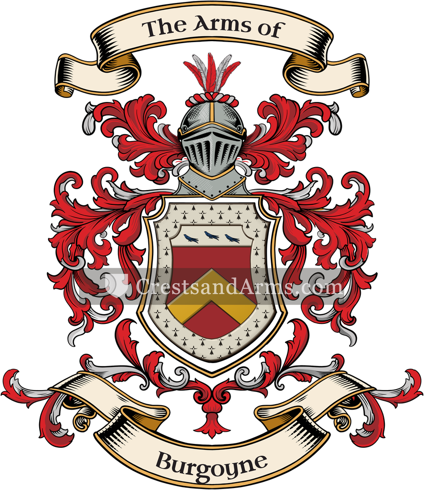 The Burgoyne coat of arms, drawn from the recorded blazon