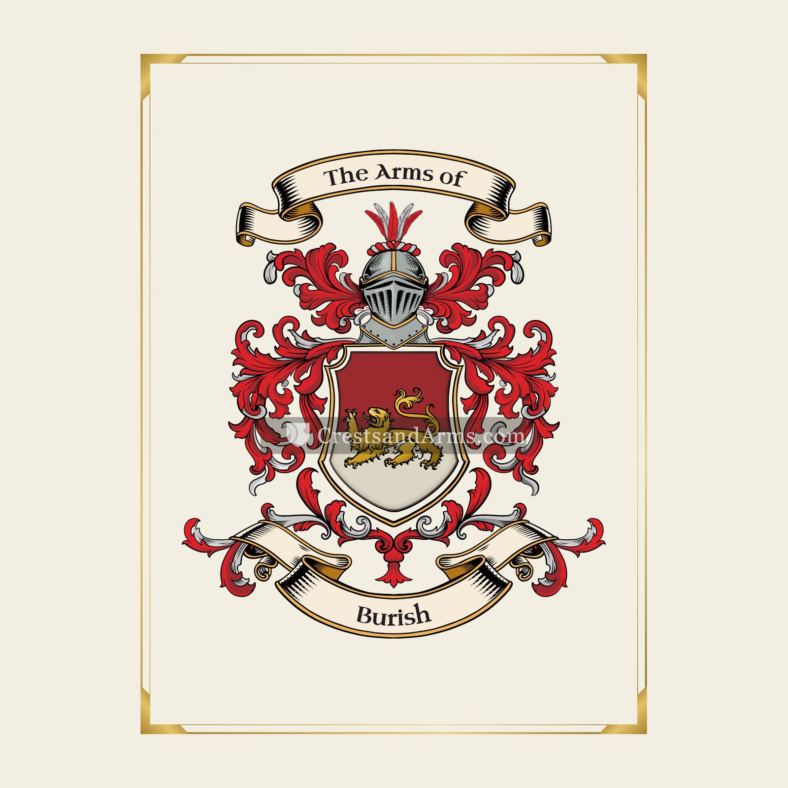 With gold border
