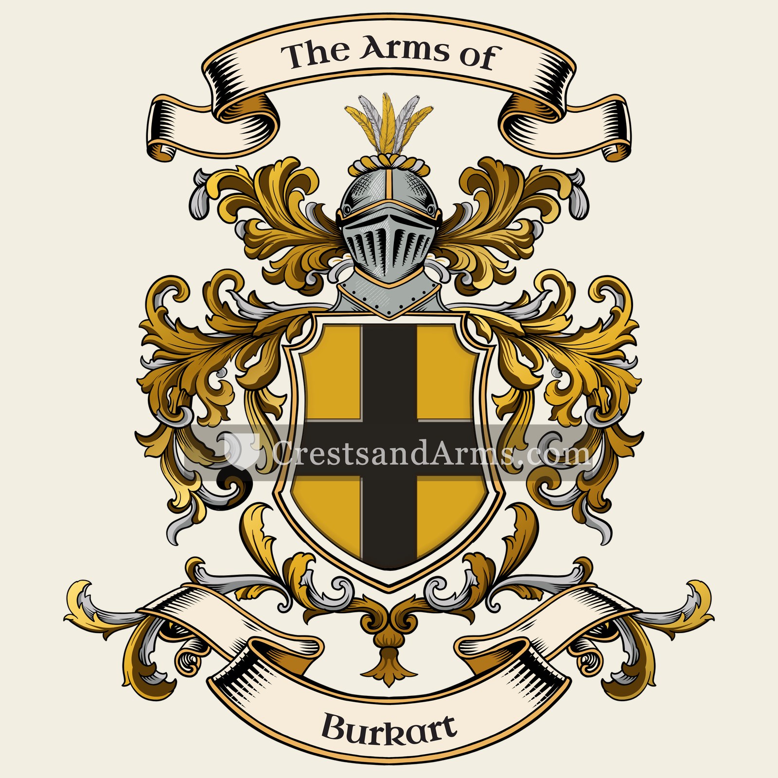 The Burkart coat of arms, drawn from the recorded blazon