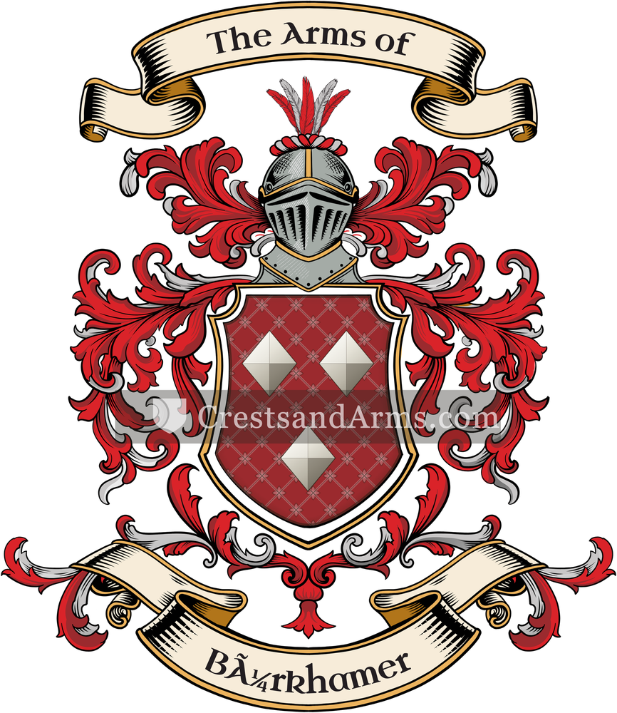 The Bürkhamer coat of arms, drawn from the recorded blazon