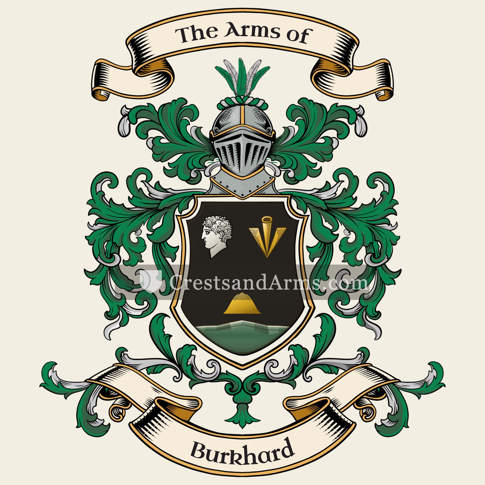 The Burkhard coat of arms, drawn from the recorded blazon