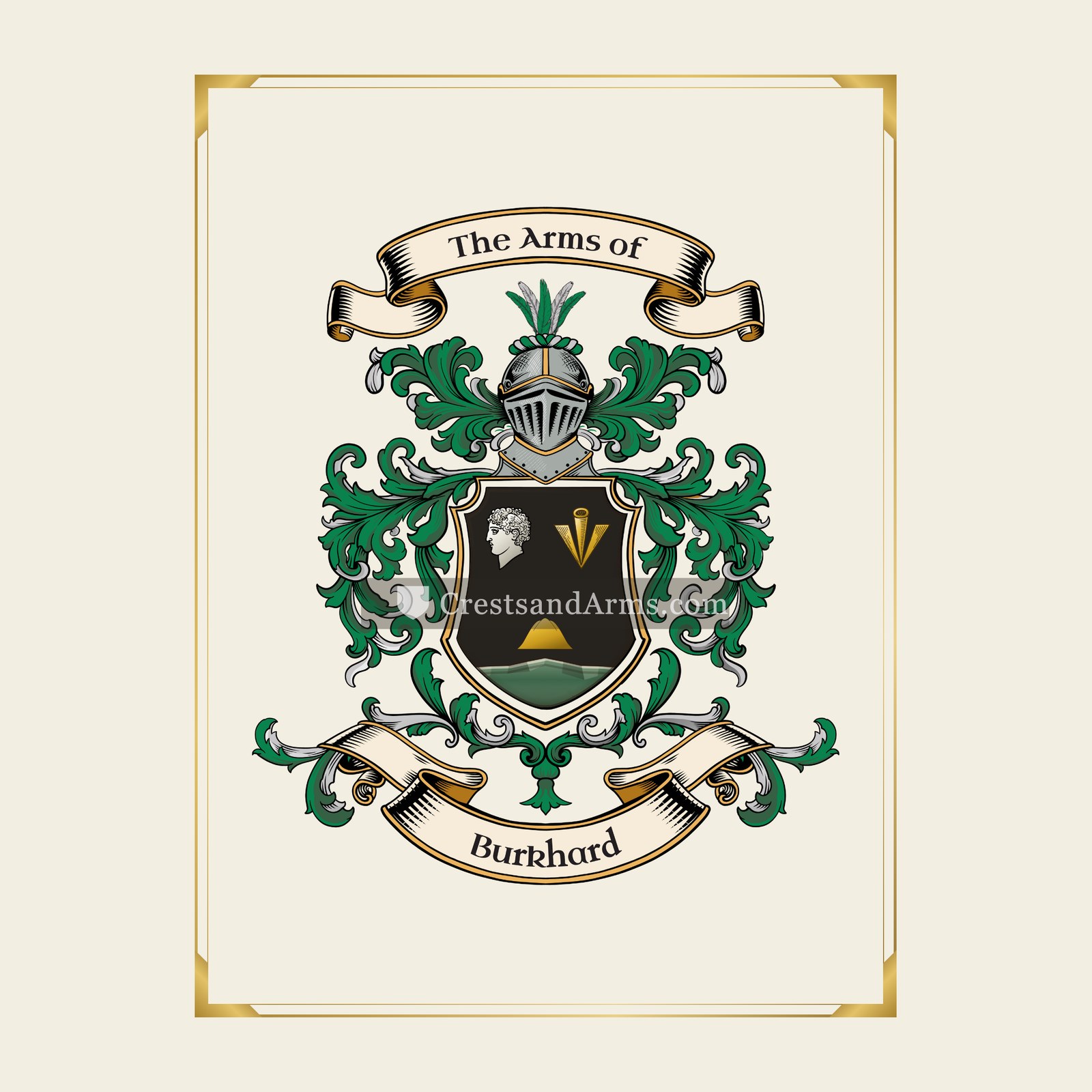 With gold border