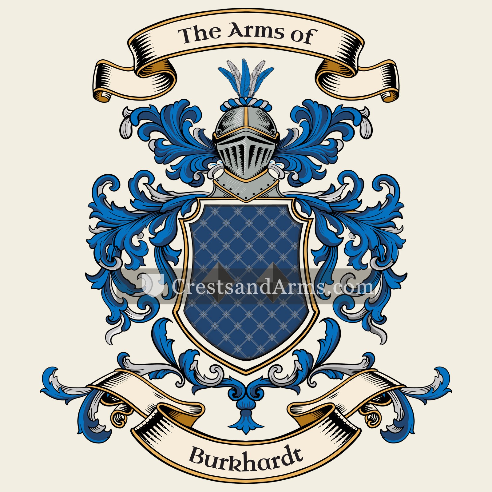 The Burkhardt coat of arms, drawn from the recorded blazon