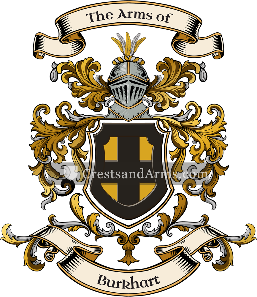 The Burkhart coat of arms, drawn from the recorded blazon