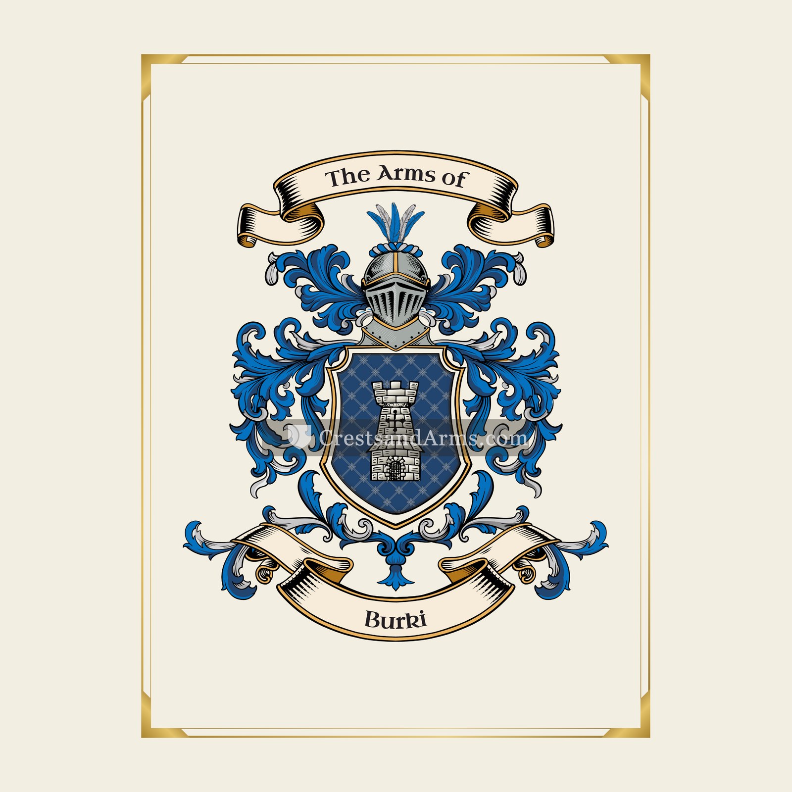 With gold border
