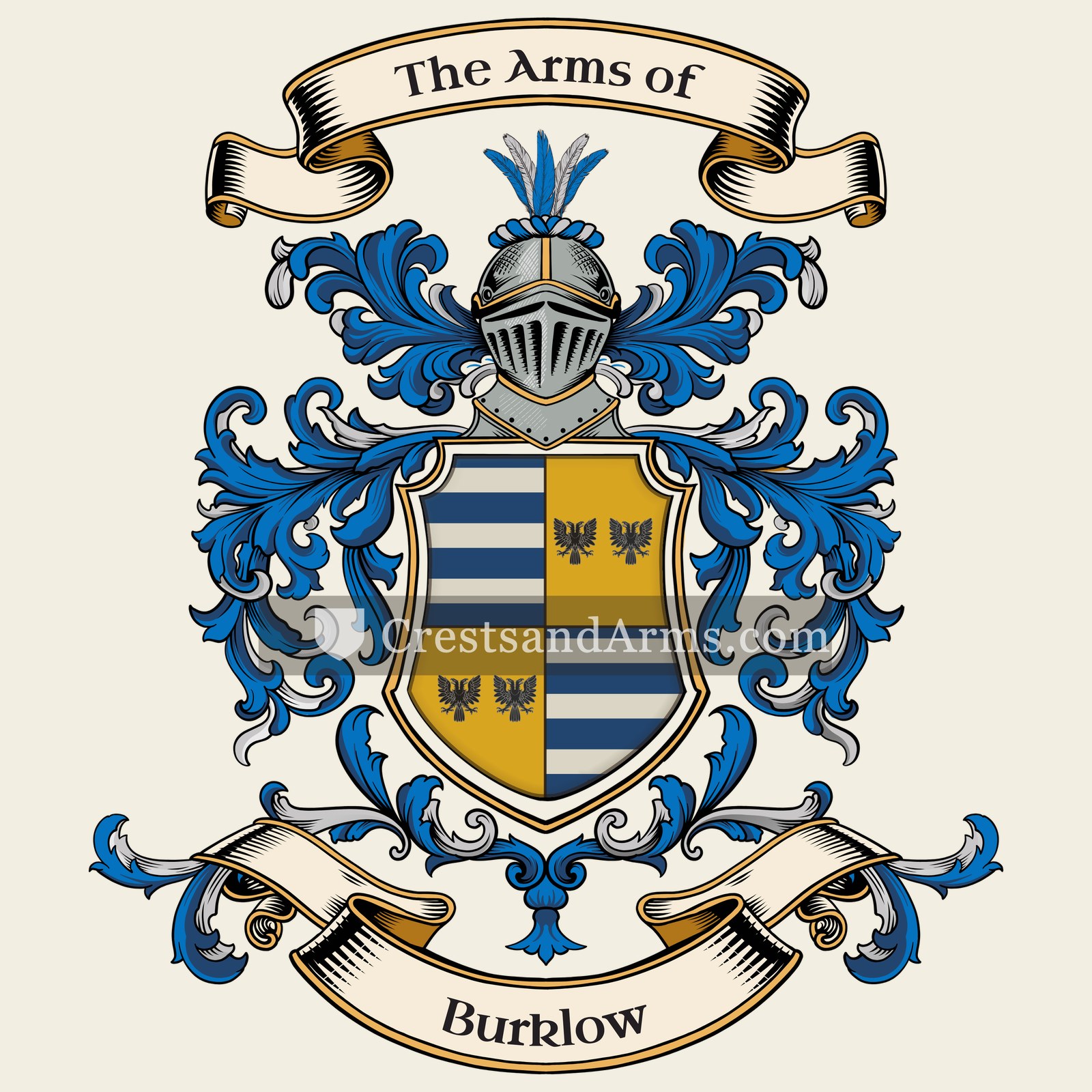 The Burklow coat of arms, drawn from the recorded blazon