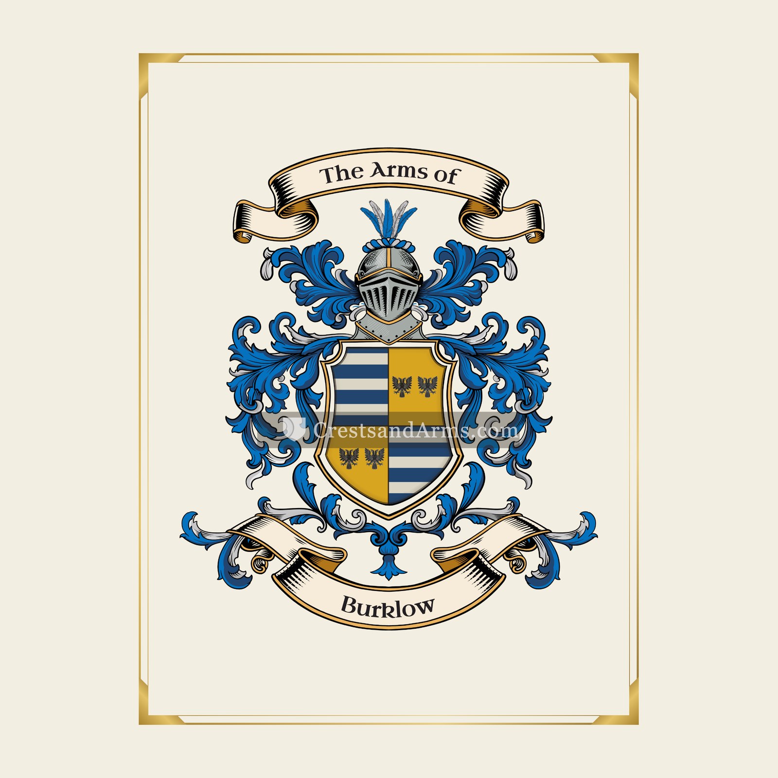 With gold border