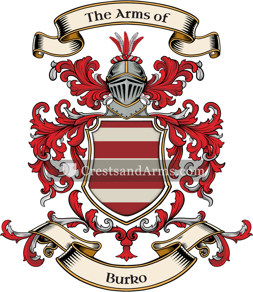 The Burko coat of arms, drawn from the recorded blazon