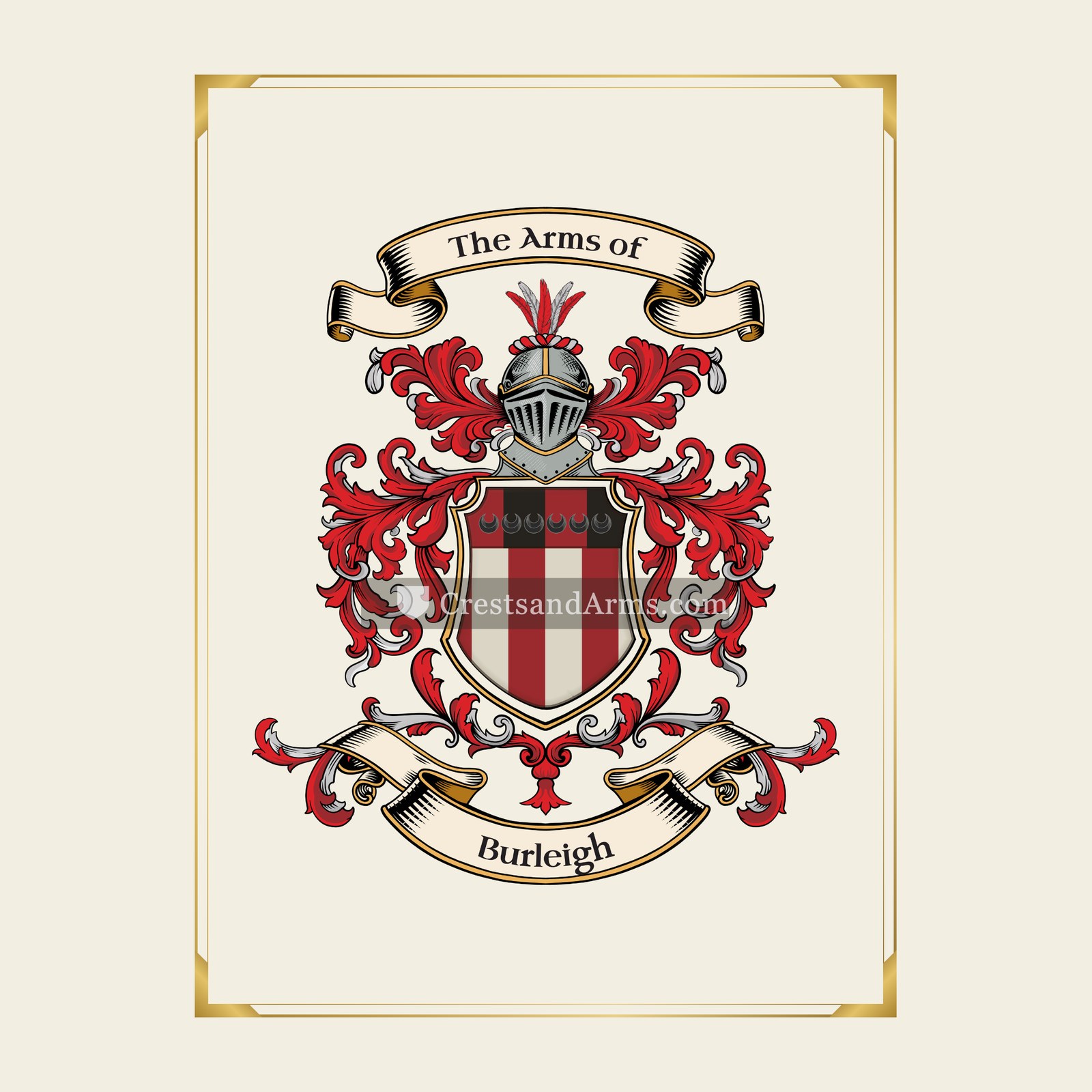With gold border