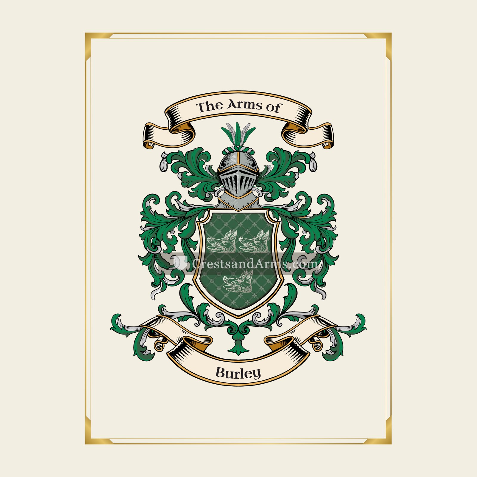 With gold border