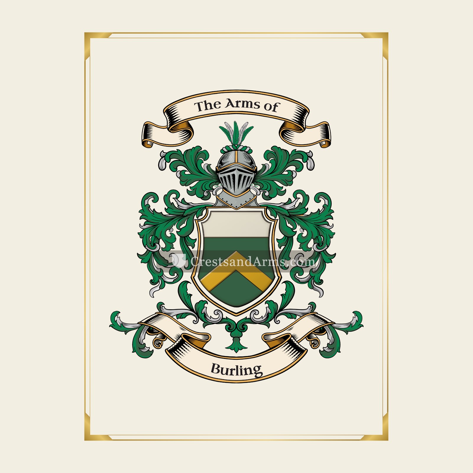 With gold border