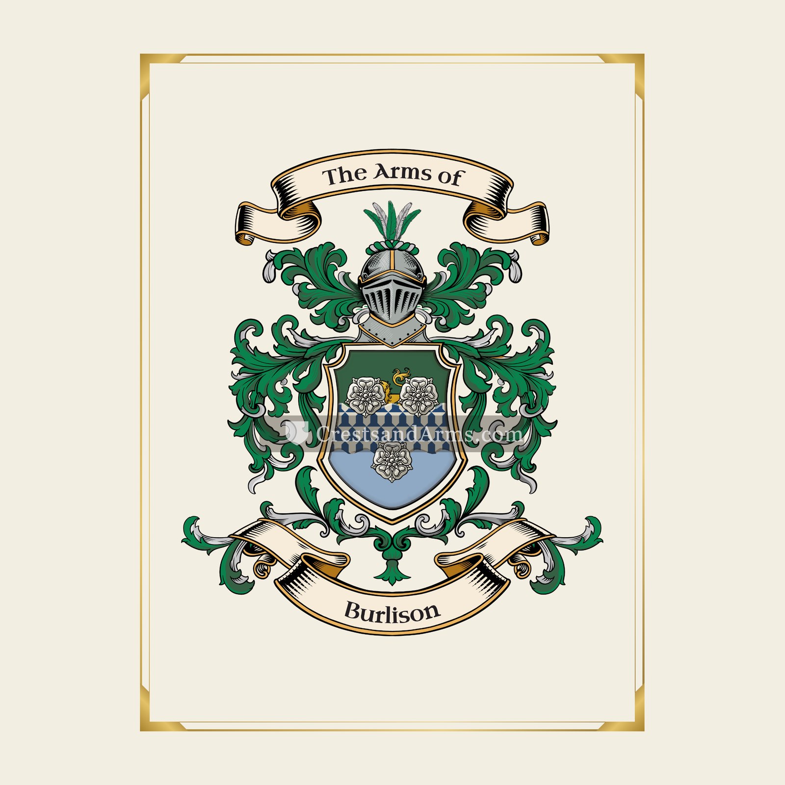 With gold border