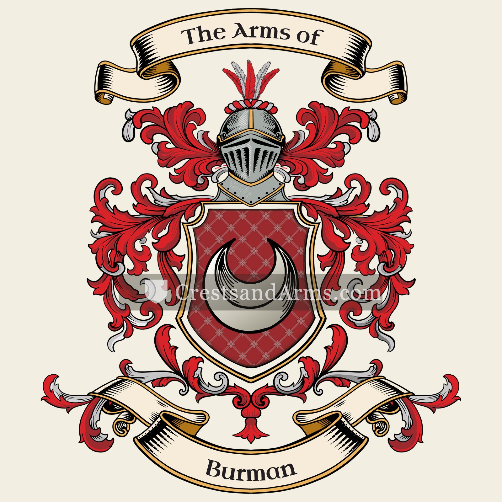 The Burman coat of arms, drawn from the recorded blazon