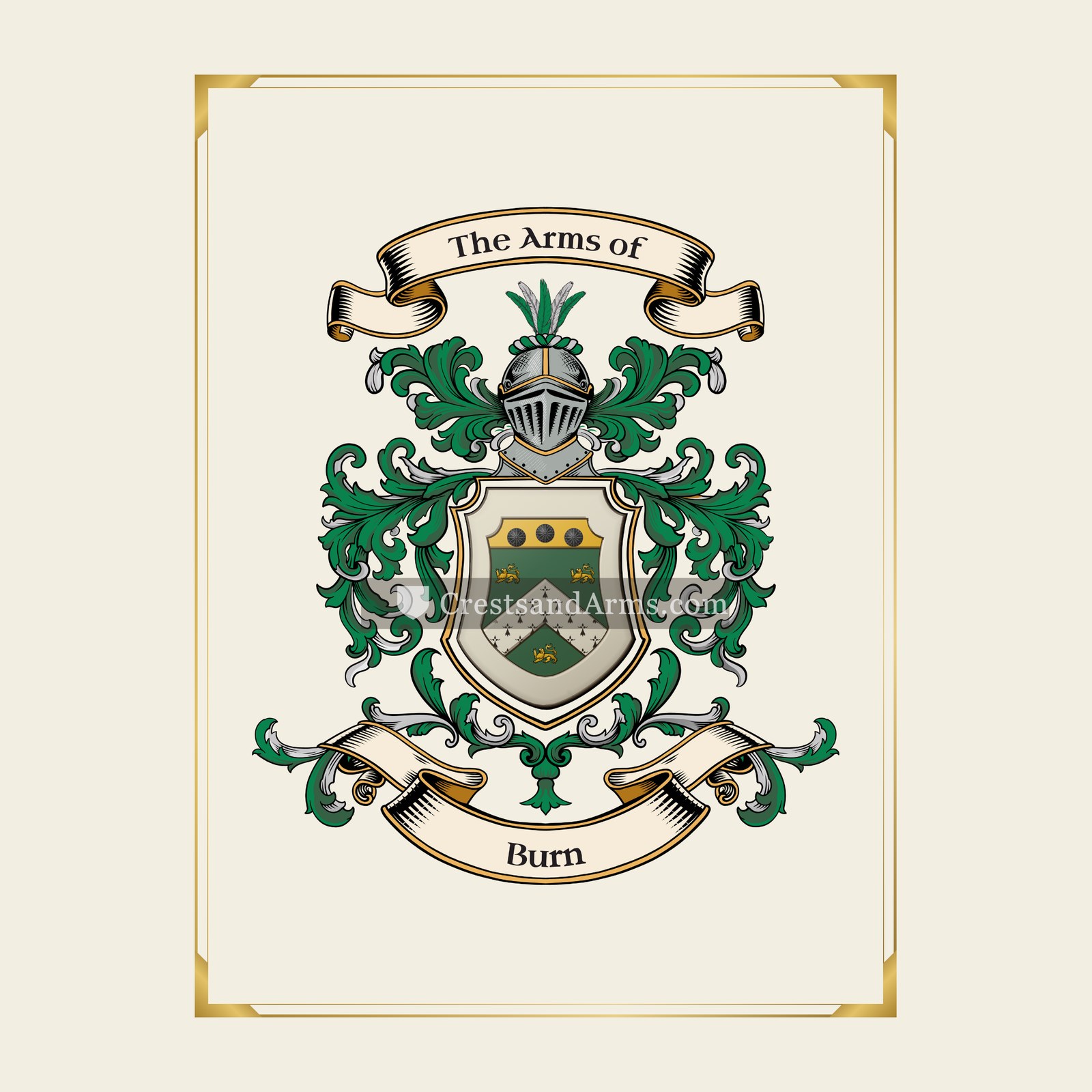 With gold border
