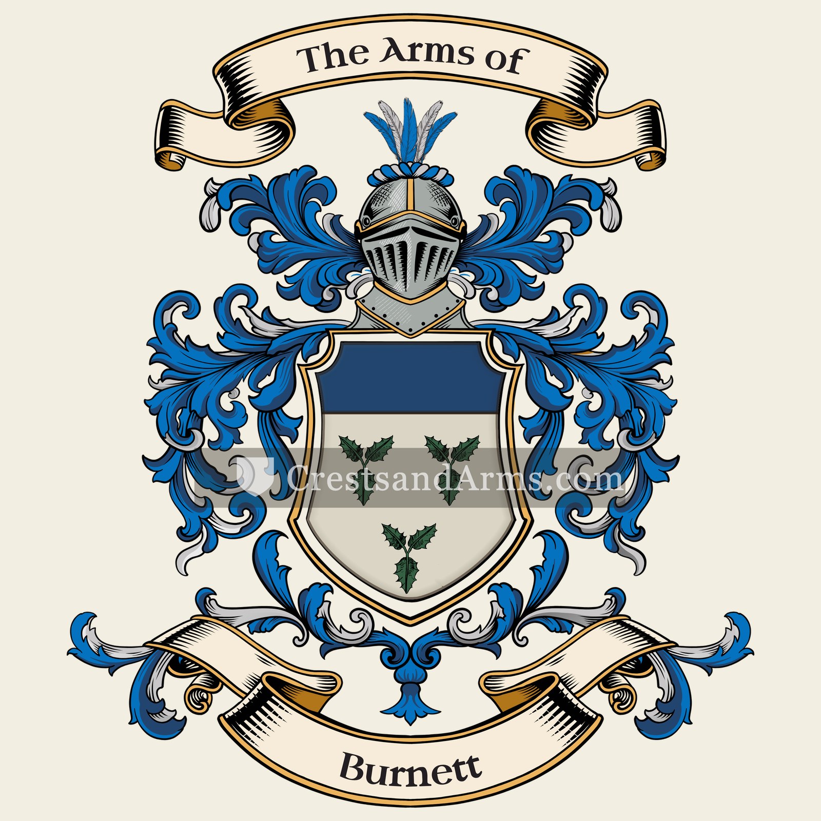 The Burnett coat of arms, drawn from the recorded blazon