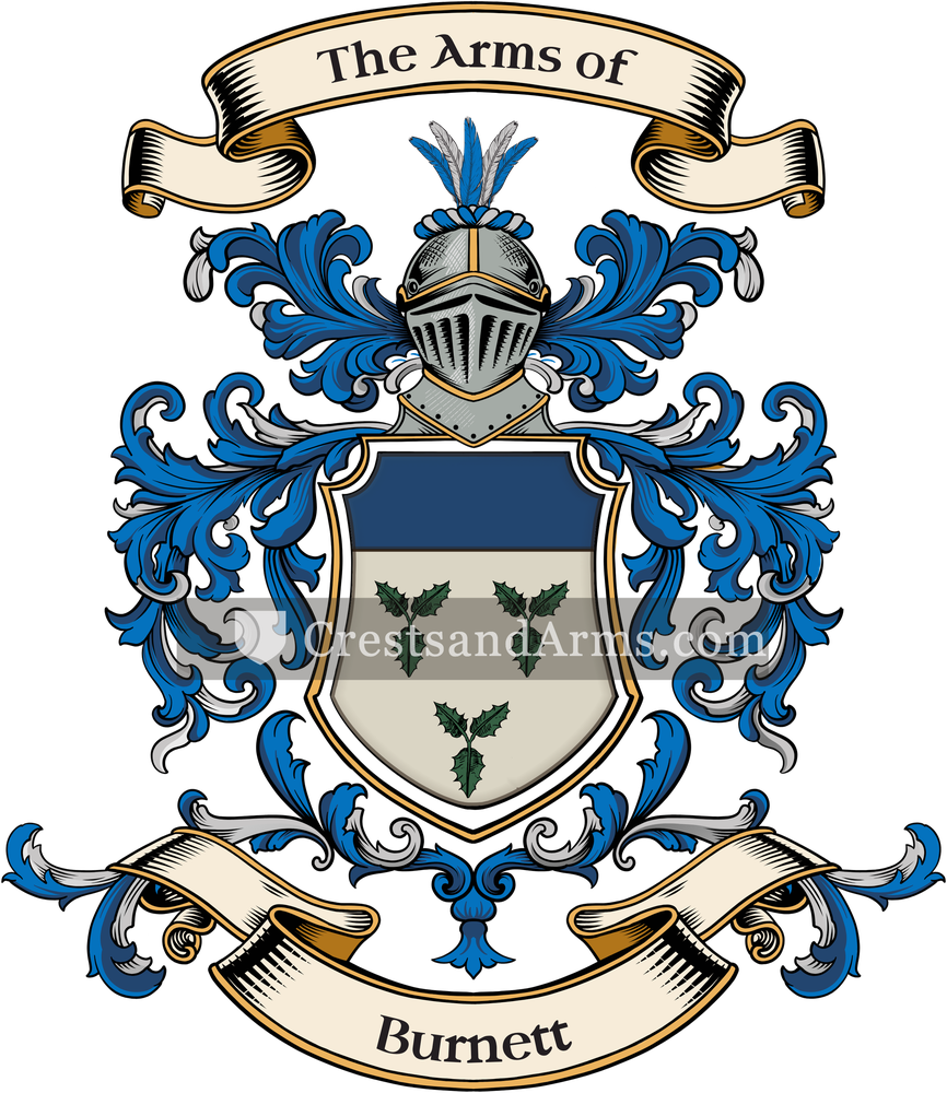 The Burnett coat of arms, drawn from the recorded blazon