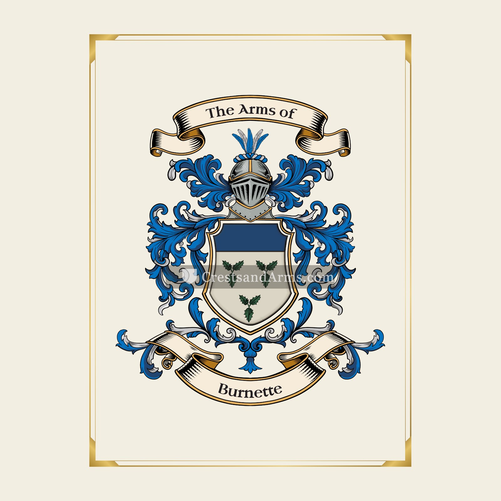 With gold border