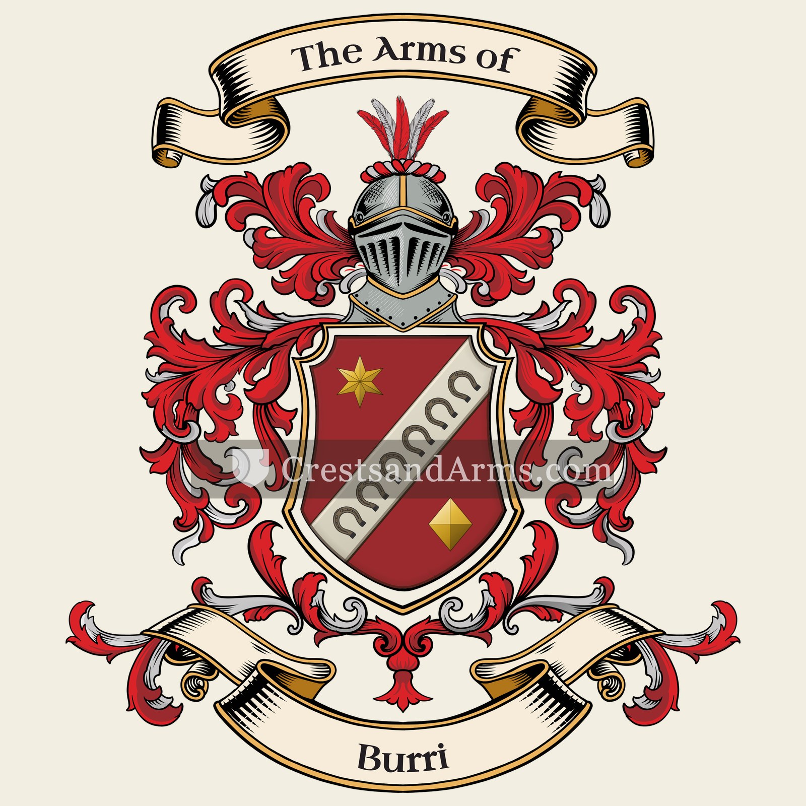 The Burri coat of arms, drawn from the recorded blazon