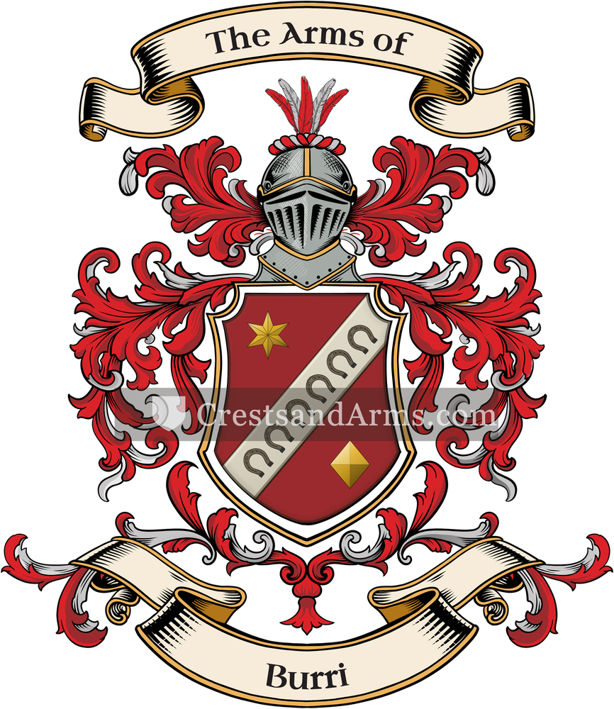 The Burri coat of arms, drawn from the recorded blazon