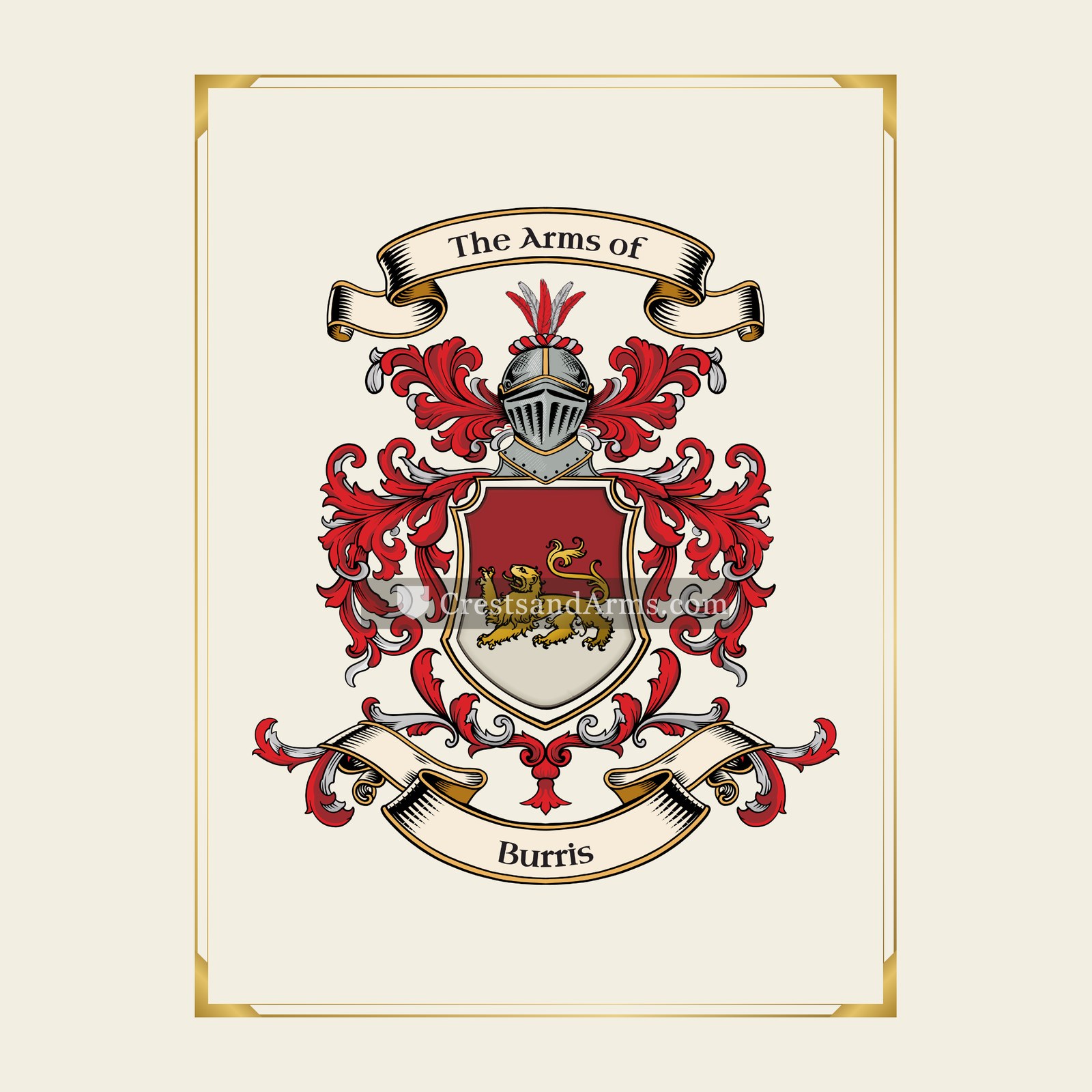 With gold border